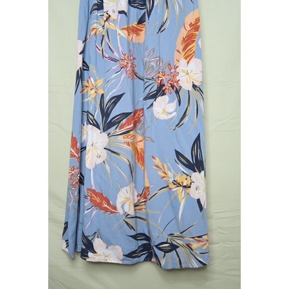 Patrons of Peace Maxi Dress Blue Tropical Floral Smocked Bodice Women's S EUC - Picture 5 of 10